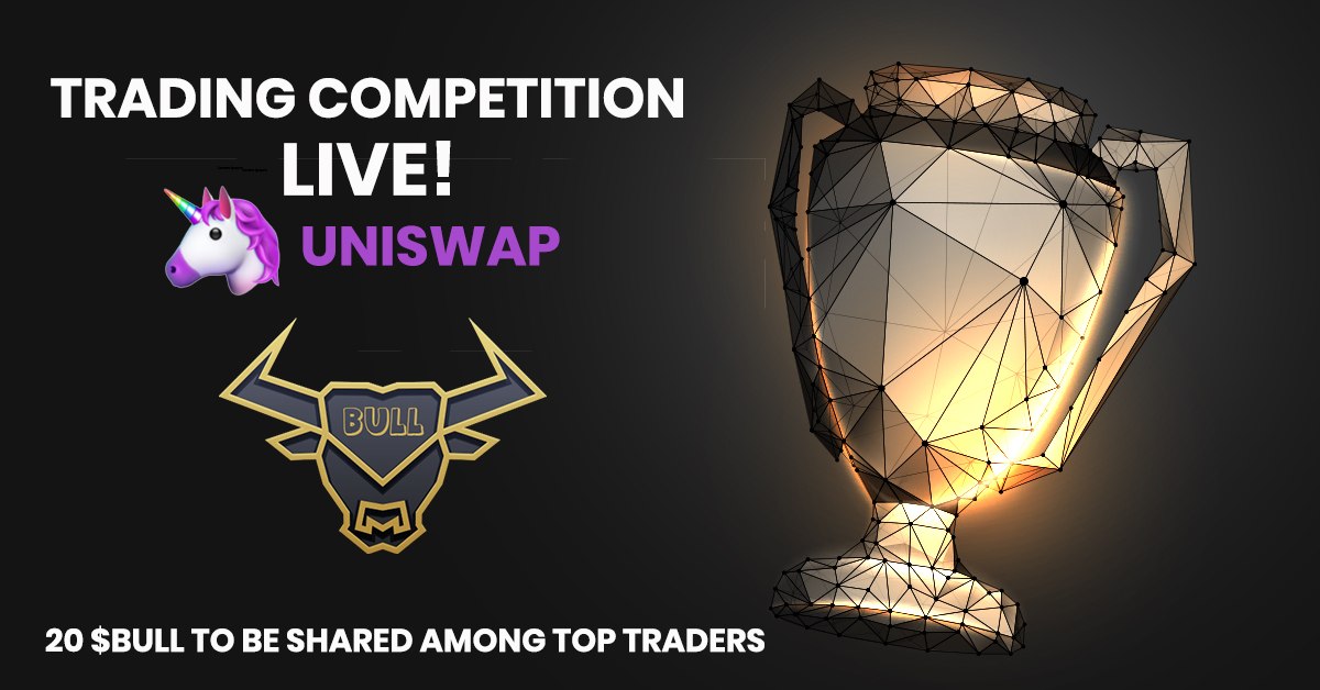 bull_token's tweet photo. 💥Trade $BULL on uniswap.

https://t.co/VhAL9wmXso

💥Trading Competition is now live

💥20 $BULL to be shared among top 10 traders.

💥Competition is live now and ends in 7days https://t.co/J4Py7Ch1ry https://t.co/kLd0fZV1MA
