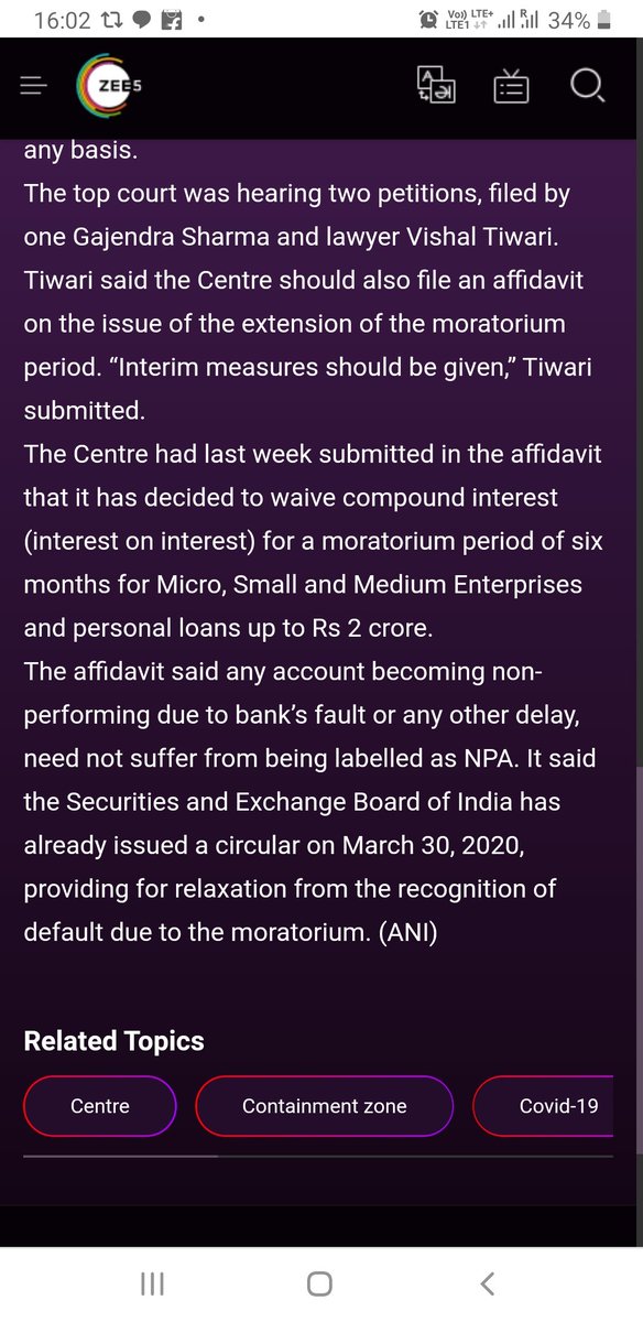 "Center shall file reply on moratorium Extension." Supreme court