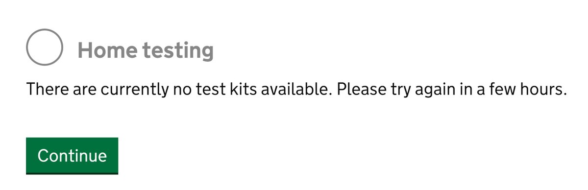 Live in the UK? Feeling like shit? Can't get out of bed? Worried that over 40,000 people have died of this virus and you might have it? Trying to get a home testing kit? 

Forget it.

#Covid19 
#HomeTesting
#ToryIncompetence