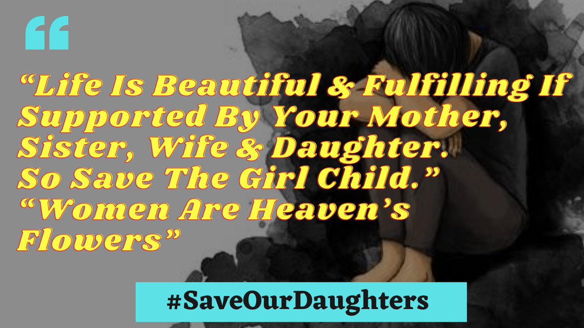 #SaveOurDaughters
#DalitWomenRise
“Life Is Beautiful & Fulfilling If Supported By Your Mother, Sister, Wife & Daughter. 

So Save The Girl Child.”

“Women Are Heaven’s Flowers”
#ShameOnYouHathrasPolice
@NavalKishoreMe5
@HansrajMeena @LicypriyaK @sakshijoshii @AfghanAhmadKha1