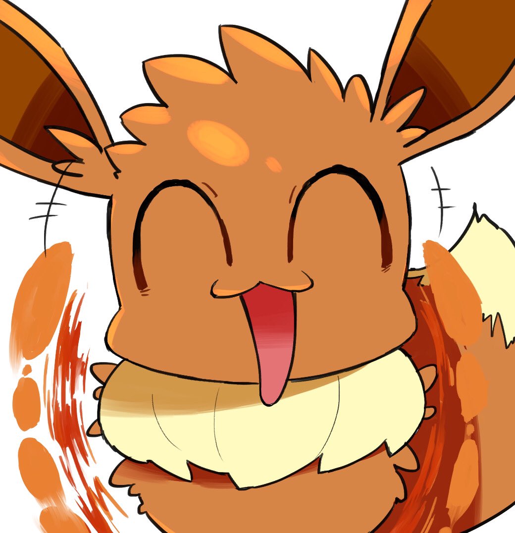 eevee no humans pokemon (creature) closed eyes open mouth solo happy smile  illustration images