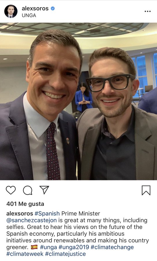 Hasta se hicieron un selfie...Luego Alex Soros invirtió a la corta en Indra (para destruir esta empresa pública con 50 mil empleados) 100 millones y ya controlan el 2%