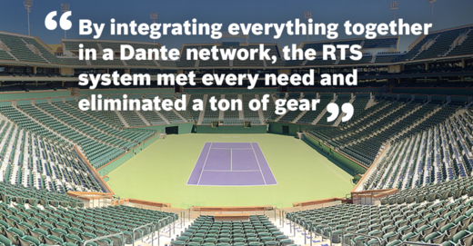 rtsintercoms's tweet photo. Using OMNEO IP technology incorporating Dante as its networking backbone, the ADAM-M digital matrix allows the intercom solution for Stadium 1 at Indian Wells to be seamlessly connected to the rest of the tennis complex’s Dante network. Speaking every standard #theRTSdifference https://t.co/nc5bvENsQC