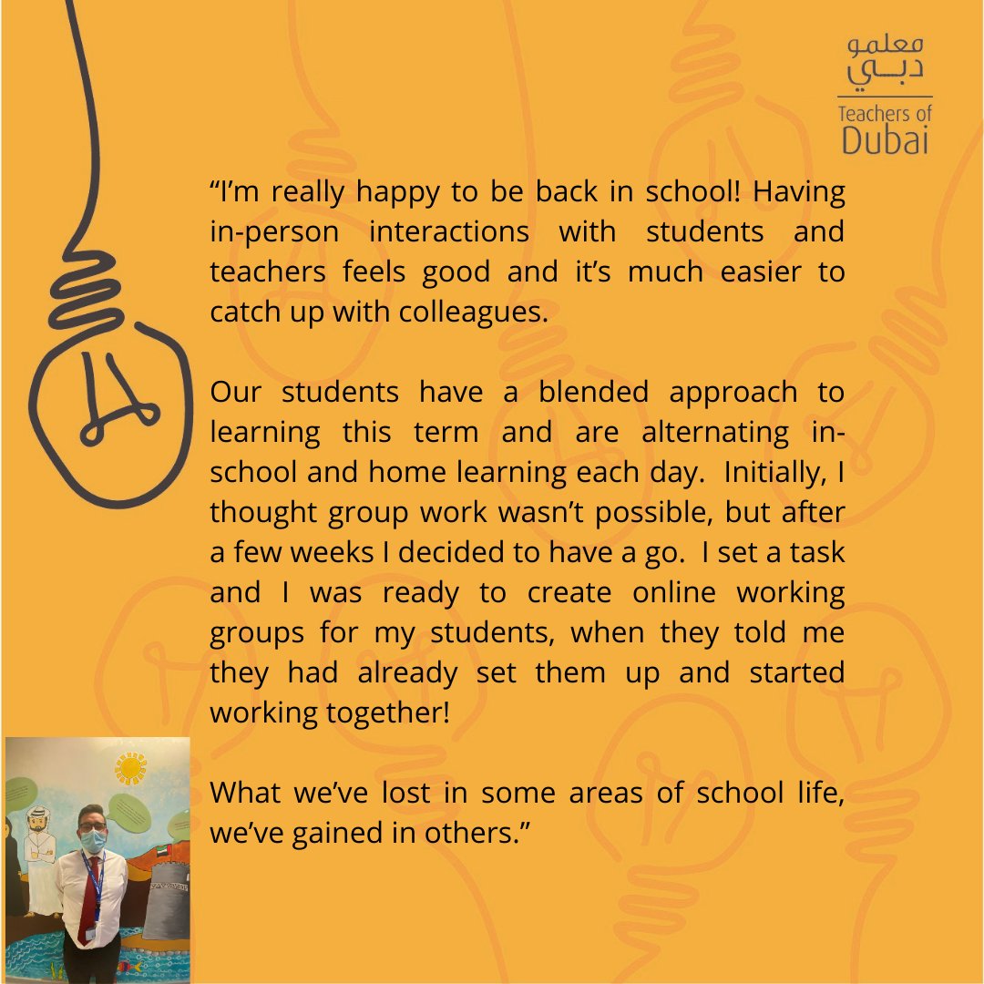 TeachersOfDubai's tweet image. "What we’ve lost in some areas of school life, we’ve gained in others." "هنالك بعض الأمور التي افتقدناها في الحياة المدرسية ولكننا اكتسبنا غيرها في مجالات أخرى."
#Teachers  #DubaiSchools #ThankYouTeacher #TeacherToTeacher #TeacherExperience #MyDubai #Dubai  #InThisTogetherDubai