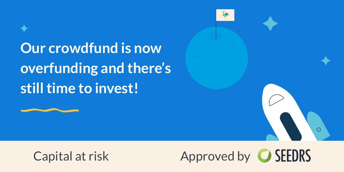 CROWDFUND UPDATE: We’re now overfunded by 102% &amp;  have raised over £2.1 million🎊Thank you for your support!
 
Don’t forget that you still have the chance to invest and join in our crowdfund’s success by heading to seedrs.com/roostermoney 🚀 Capital at risk. Approved by Seedrs.