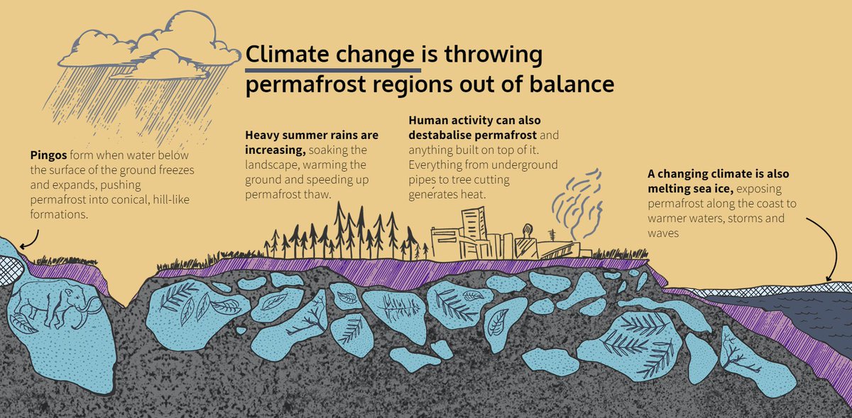 Now, human-induced climate change – caused by the buildup in the atmosphere of greenhouse gas emissions from industrial activity, mainly the burning of coal, oil and natural gas - is raising global temperatures and driving heat waves that can cause permafrost to thaw 3/6