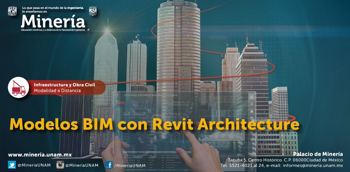 MineriaUNAM's tweet image. ¿Conoces las ventajas de la generación de #ModelosBIM a través del programa de computo #RevitArchitecture? ¡Participa en el #curso y conócelas! Modalidad: A distancia. Del 12 al 16 de octubre de 17:00 a 21:00. Temario, precio y registro en: ow.ly/ctQy50BG7Lm