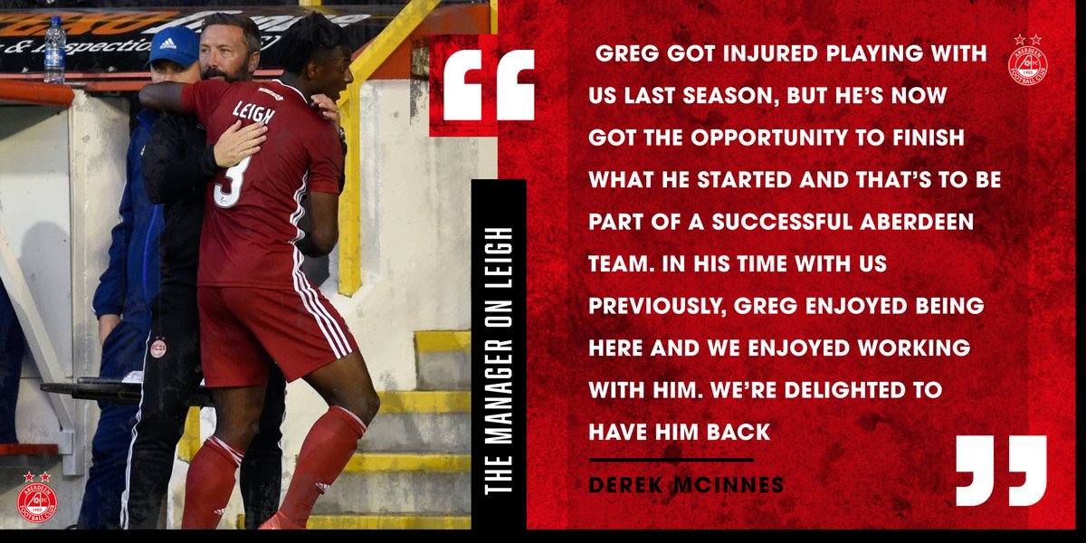 AberdeenFC's tweet photo. 👏🏼 It's great to have you back @gregleigh_. https://t.co/6CffGQUii5