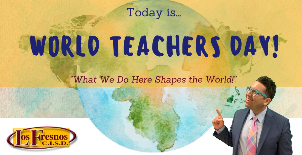 Dr_Fidelio's tweet photo. I can’t imagine a more amazing place to represent a wonderful community of educators and lifelong learners. 
@LosFresnosCISD 
👩🏾‍🏫 👨🏻‍🏫 🧑‍🏫 
🌎 🌍 🌏 
#WorldTeachersDay @UNESCO 
“What We Do Here Shapes the 🌎” https://t.co/QOOdCIaseC