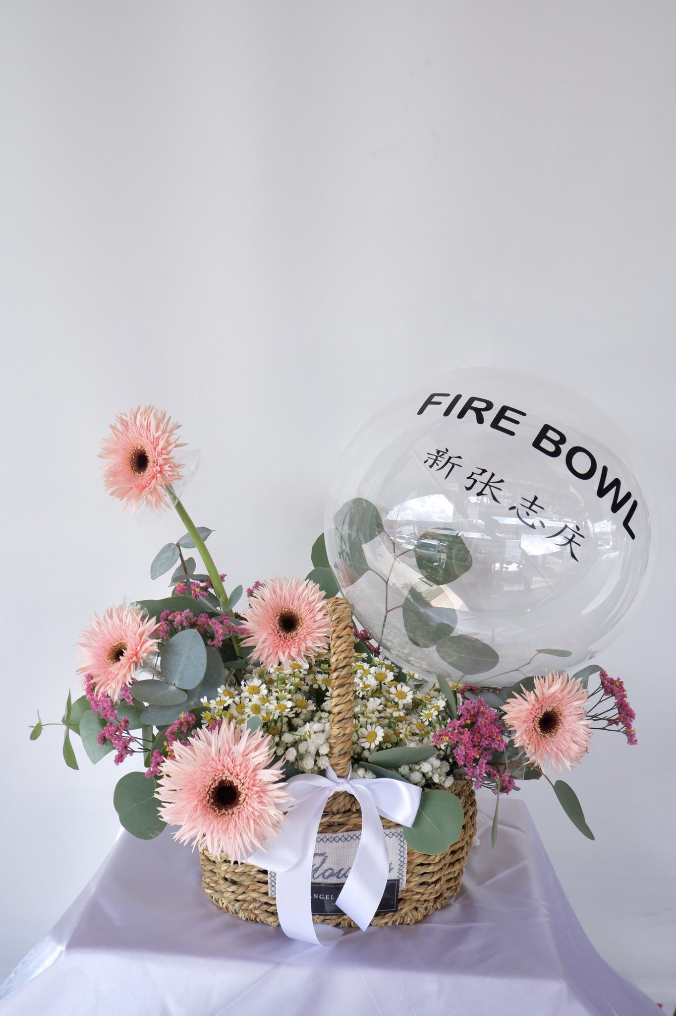 Angel Florists Gift Centre 波波球花蓝 开张花圈 花架 开张花蓝 开张花 花蓝 新款花 蓝 韩式花篮 开张三角花柱 开张三角花蓝