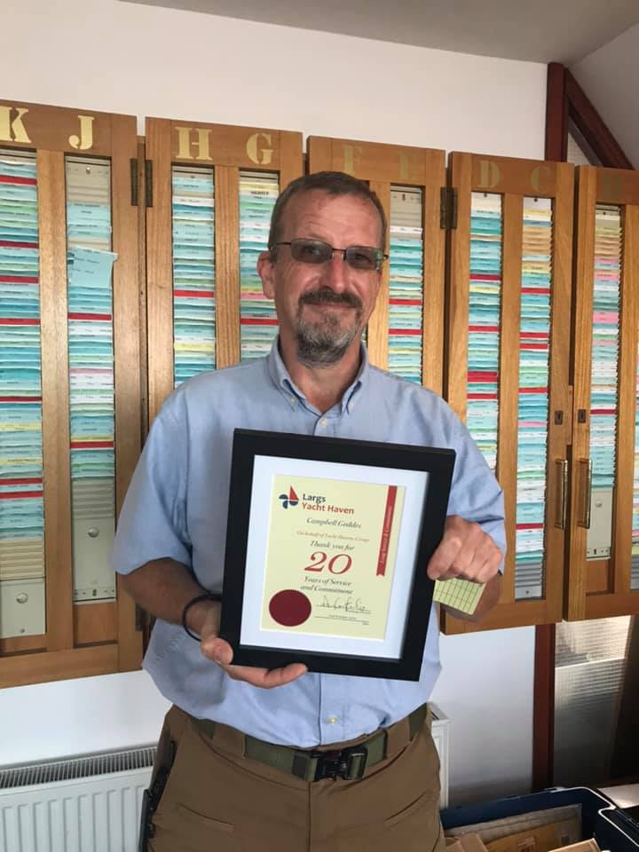 Congratulations to our Haven Master, Campbell - celebrating 20 years at Largs Yacht Haven.