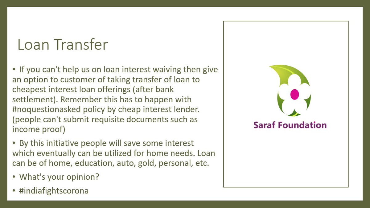 IamSaraph's tweet image. #IndiaFightsCorona #loantransfer
