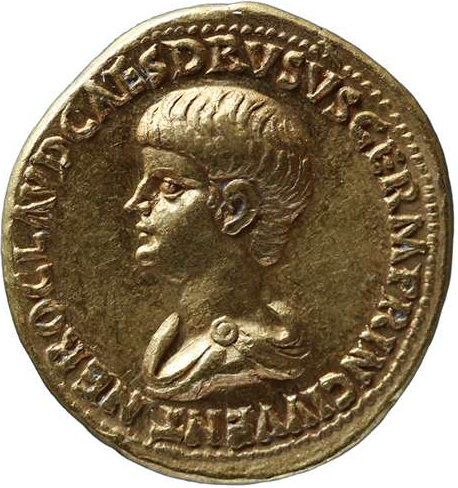 Ancient Coin of the Day: A really classy aureus of Claudius, issued ca. AD 50-54, celebrating Nero's admission into the four great priestly colleges of Rome.  #ACOTD  #Claudius Image: RIC Claudius 76; State Coin Collection of Munich example