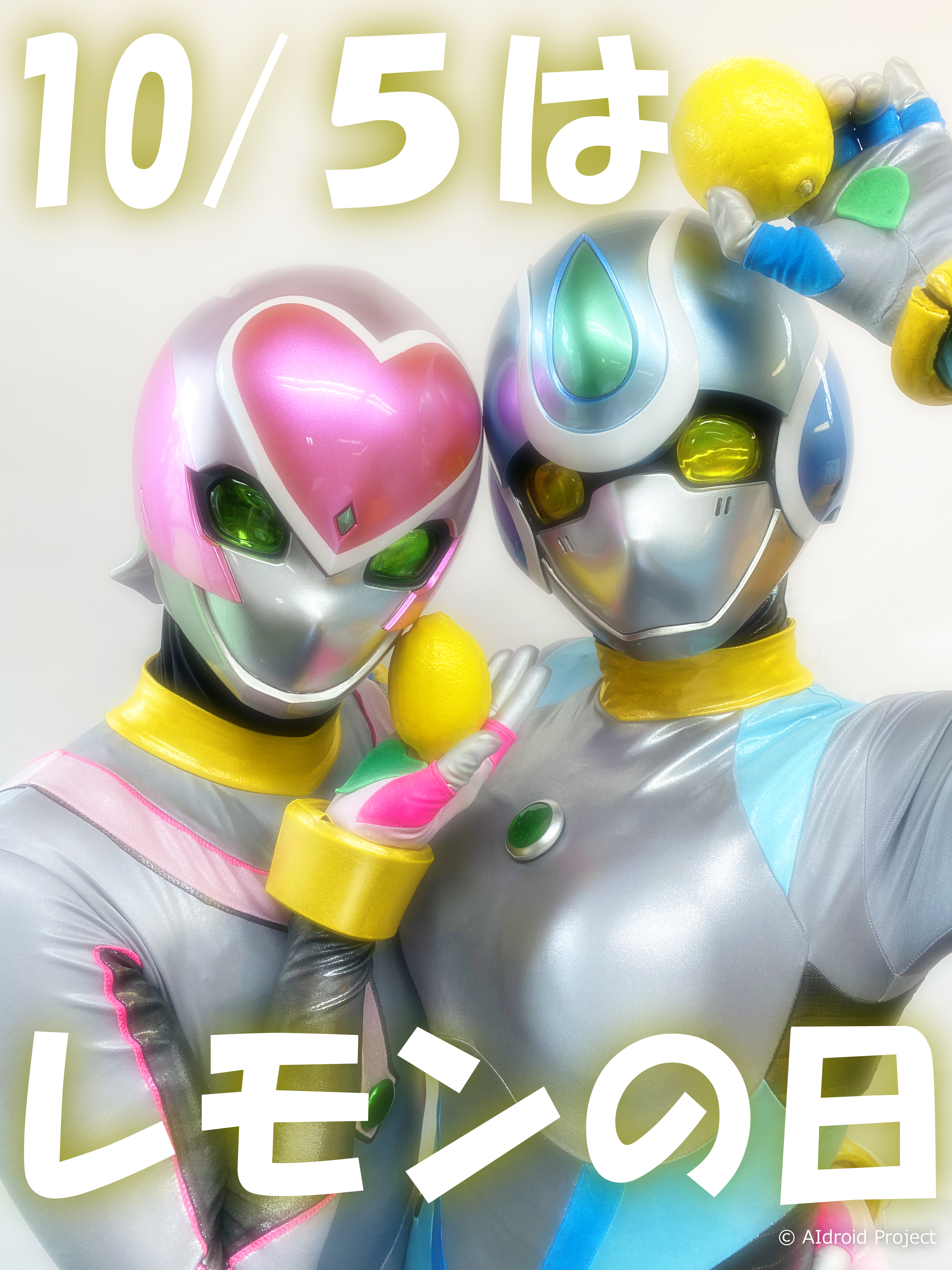 Aiドロイド公式 Twin くるズ 運営事務局 今日はレモンの日 ということで Loveとeveはレモンを持って写真撮影 いつか雑誌の表紙に選ばれるようなアイドルを目指します W Aiドロイド 特撮 Tokusatsu アイドル Idol メカ娘