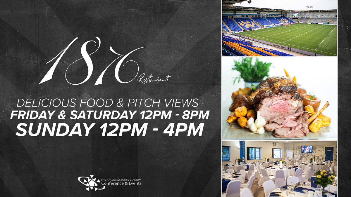 Warrington Wolves (@warringtonrlfc) on Twitter photo 🍽️ We're delighted to announce the launch of the 1876 Restaurant situated in the Platinum Lounge at The Halliwell Jones Stadium
🏟️ The 1876 will be officially opened on Friday 16th October by <a href="/bennie_westwood/">Bennie Westwood</a>
💻 Online bookings are now open: wwolv.es/1876 🍽️ We're delighted to announce the launch of the 1876 Restaurant situated in the Platinum Lounge at The Halliwell Jones Stadium
🏟️ The 1876 will be officially opened on Friday 16th October by <a href="/bennie_westwood/">Bennie Westwood</a>
💻 Online bookings are now open: wwolv.es/1876