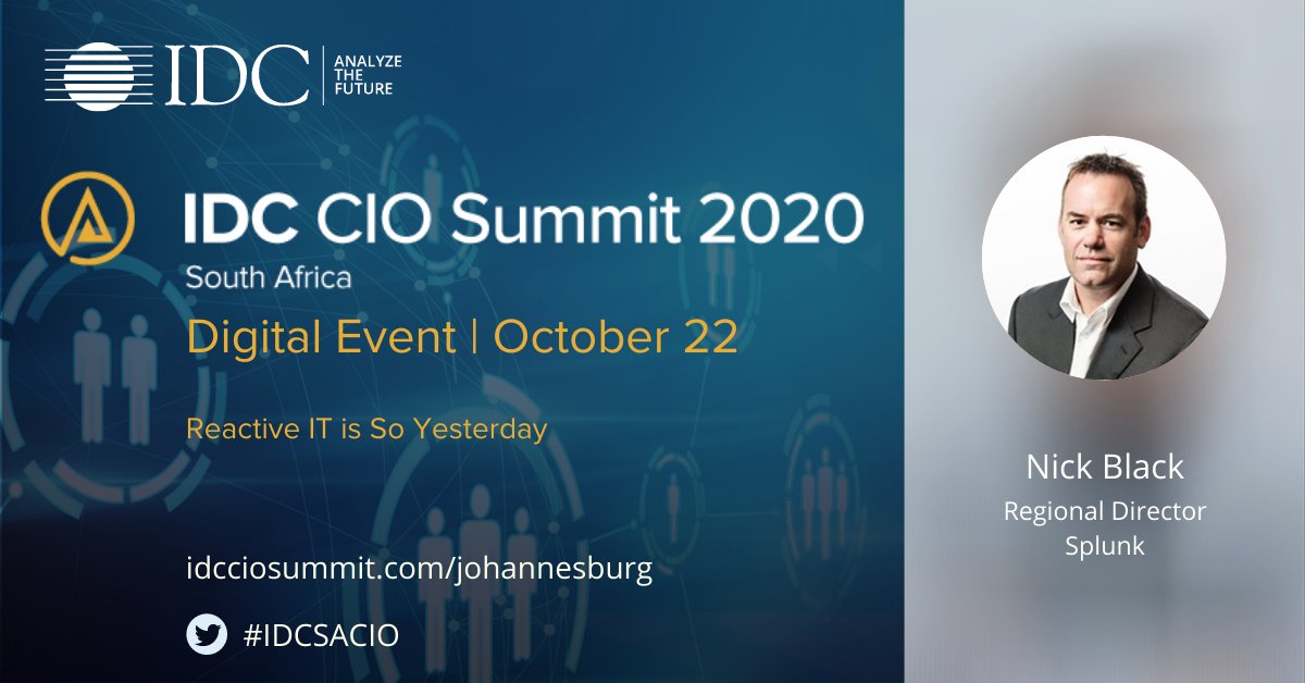 ramabhardi's tweet photo. Happy to announce our esteemed speaker #NickBlack Regional Director @splunk at #IDCSACIOSummit #digitalevent on #Oct22
For more info: https://t.co/LqBsctoo14
@IDC #IDCCIOSummit #CIOSummit #IDCDigital #CIO #ciso #IDCMEA #cxo #ITLeadership #ThoughtLeadership #IDCSACIO
#Splunk #ai https://t.co/f4WtOKmM6b