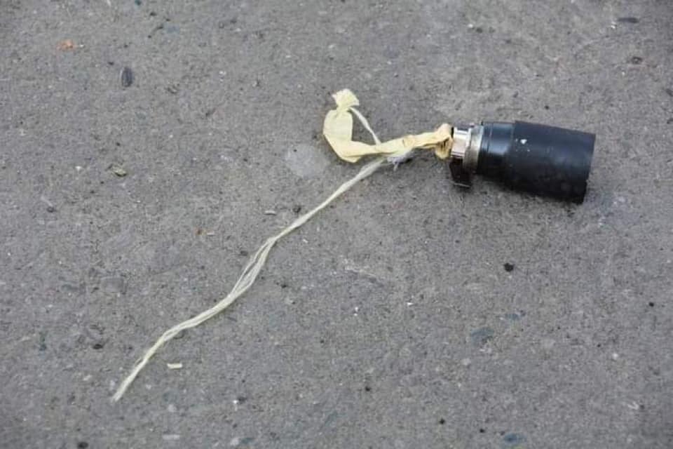 There are numerous such components of large-scale missiles that have not exploded in the cities of #Artsakh and especially #Stepanakert. Dear citizens, please, be careful. Do not go near them.