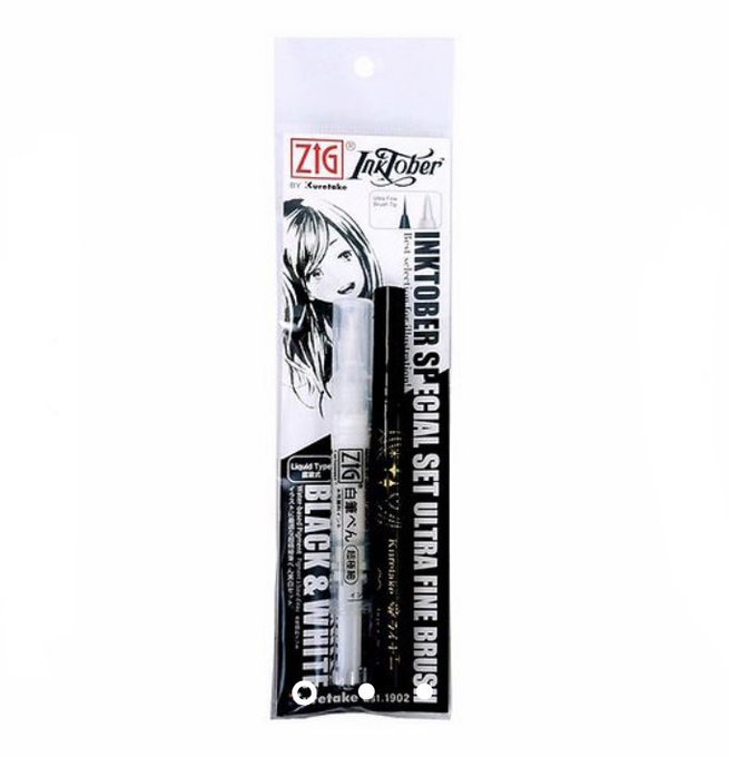 I especially liked working with the special ultra fine black brush pen and white liner✨Here's a link to the site with the special sets if you are from outside of Japan: https://t.co/YIiszvzFFm 