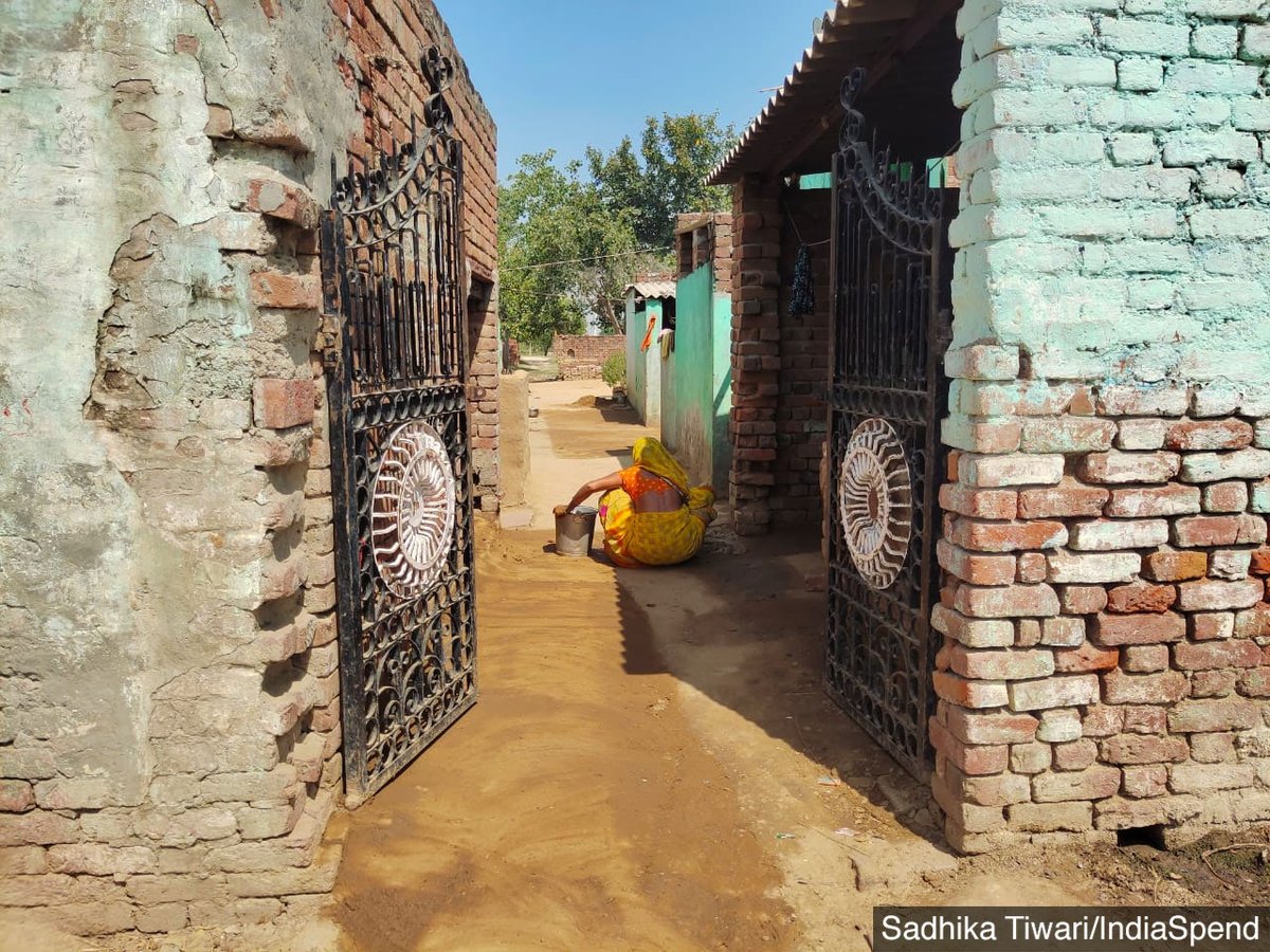 The exception to this is the house of the four Thakur men accused in the case, whose house is about 100 steps from the victim’s house