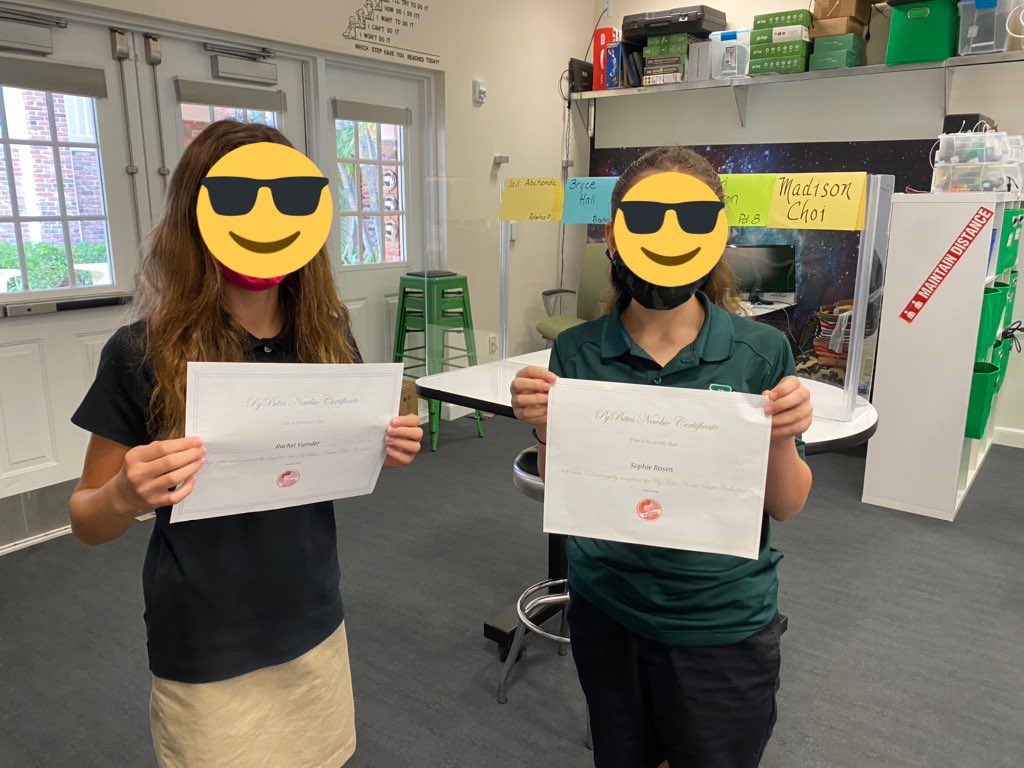 Happy Monday! When your #PCMiddleSchool  #PCGrade6 Ss come dancing into class carrying in their #python Newbie Certificates, it makes your day!