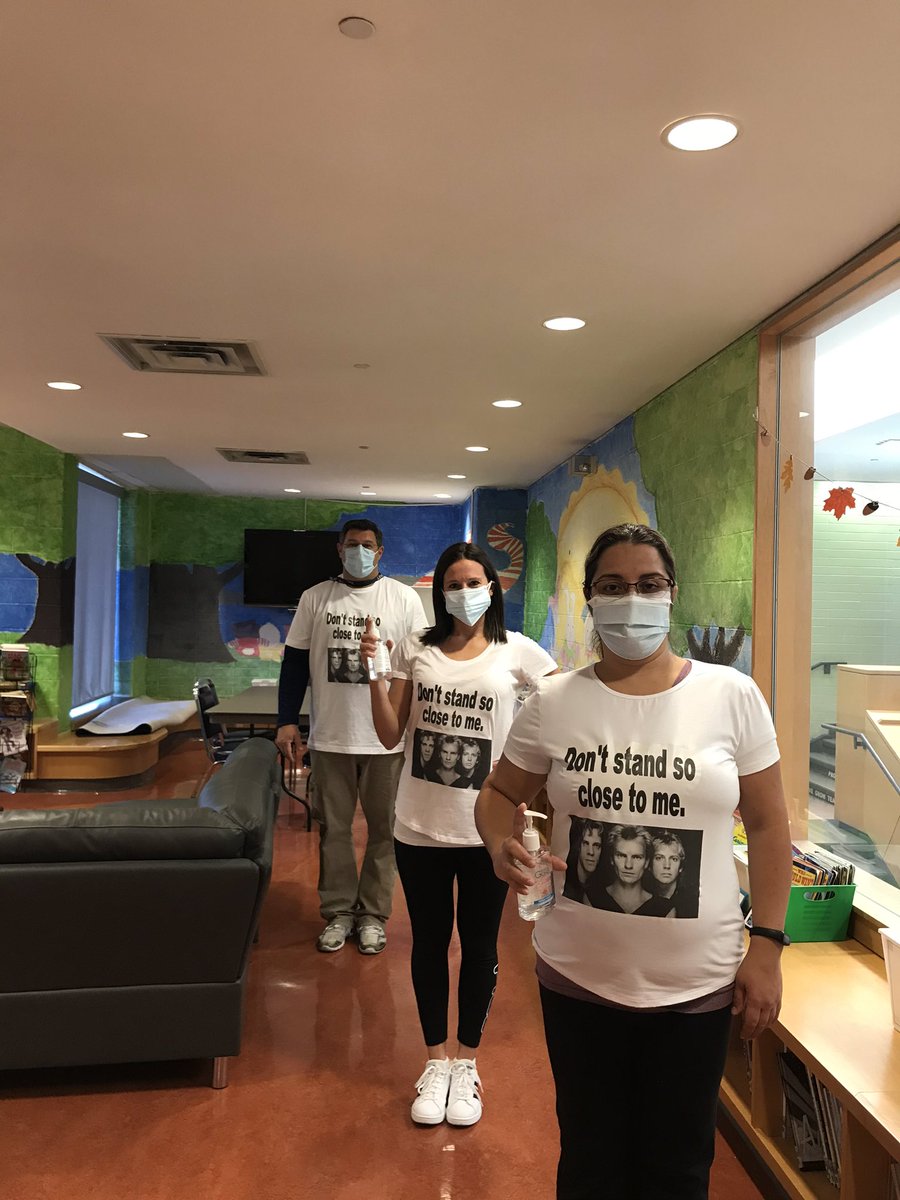 Chrisdipietro6's tweet photo. In case you didn’t know. The HPE team is here to tell you.... “Don’t  stand, Don’t stand, Don’t stand so close to me.” @AllSaintsTCDSB https://t.co/yTxB05L56Q