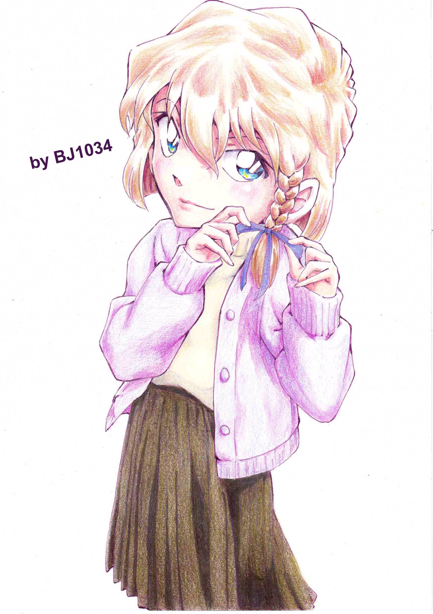 Bj1034 Yura Yura歌ってみた Twitterissa そんなわけで 塗りました 公式グッズのイラストはホントにポーズがかわいいです 名探偵コナン 色鉛筆 色鉛筆イラスト Conan Ditectiveconan 灰原哀 三つ編み T Co Hdyaziuer1 Twitter