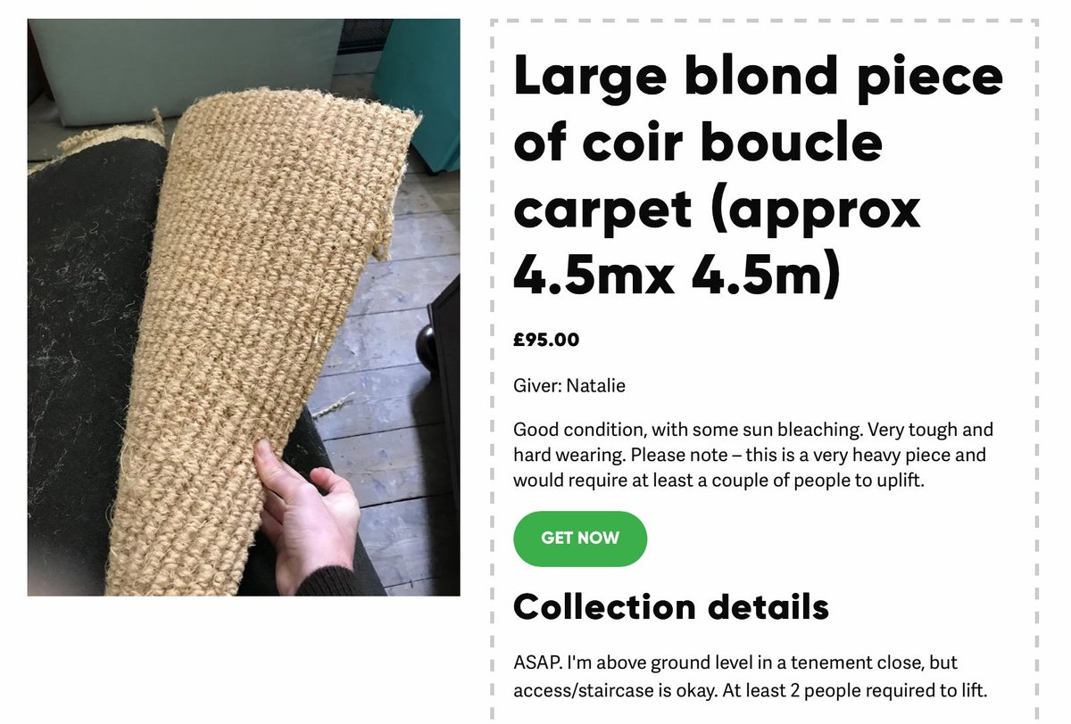 CircularArtsNet's tweet photo. You can donate materials and items or sell them via CAN, like this nice heavy duty carpet โป๏ธ๐ท
#CircularArtsNetwork
#PutItInTheCAN https://t.co/0Ep3XNTvQN