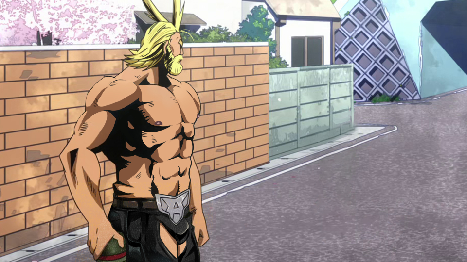 Naked all might #mohawk #AllMight #leather.