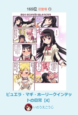 pixiv漫画デイリーランキング(10/04)に
ピュエラ・マギ・ホーリークインテットの日常【4】
Diamond9!diamond3:電子の鼓動が聞こえてる【3】
2作品ダブルで入りました!
漫画デイリーに2作同時は初めてです!
見てくださったみなさま、
ありがとうございますーーー!!!
