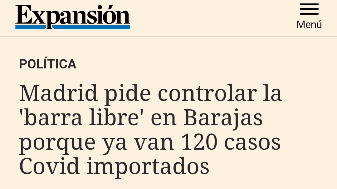 ⛔ BULO de <a href="/conJoseMFranco/">José Manuel Franco</a>. "El porcentaje de casos importados que han podido llegar al aeropuerto de Barajas es del 0,02% del total".

⚠️ Media verdad: En el aeropuerto no se hacen PCR. Se considera caso importado aquel que ha permanecido fuera de España durante la incubación.