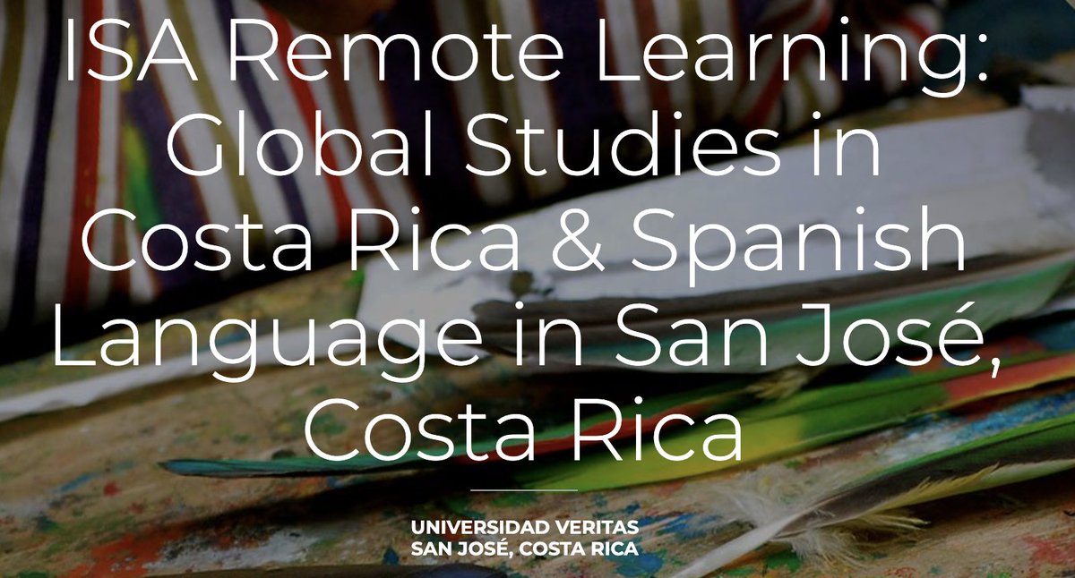 ISA's Global Studies in Costa Rica &amp; Spanish Language program is a flexible, #remote learning opportunity that will enhance your knowledge of #CostaRica and Latin America! Learn more and apply now: 
bit.ly/32Yd9RS