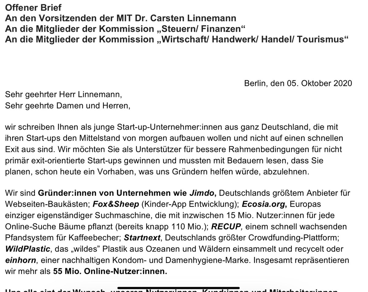 OFFENER BRIEF nach Bericht von @ThomasSigmundHB gestern an <a href="/MIT_bund/">Mittelstands- und Wirtschaftsunion (MIT)</a> <a href="/Brehm_inNBGNord/">Sebastian Brehm MdB</a> <a href="/FGuentzler/">Fritz Güntzler🇩🇪🇪🇺</a> und Linnnemann - von erfolgreichen Start-Up Unternehmer:innen, die 55 Mio. Internetnutzer:innen repräsentieren! Hier: dropbox.com/s/79bzscwie85q… <a href="/vladiglobe/">Waldemar Zeiler</a> <a href="/VerenaDE/">Vier</a> <a href="/Christian_KrolI/">Christian Kroll 🌳</a>