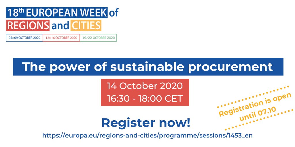 ICLEI_procure's tweet image. ‼️ Very last days to register to the session 'The power of #sustainable procurement'

👥Join us to hear some cases in first-person!

➡️Here is the link!
europa.eu/regions-and-ci…