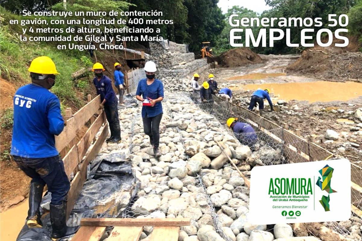 asomura's tweet photo. Con la construcción de un muro de contención en el municipio de Unguía, Chocó, generamos bienestar a la comunidad y empleo para los habitantes del territorio.
En esta obra se generan 50 empleos directos para Santa María y Gilgal, Unguía.
@CarlosBangueroM
@infopresidencia https://t.co/rMCp3rx87J