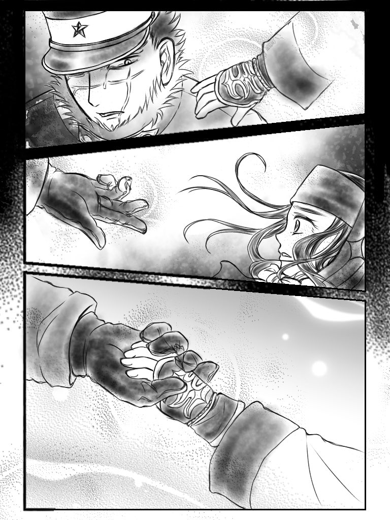 #ゴールデンカムイ版深夜の真剣お絵描き60分一本勝負 
【お題】祝!TVアニメ第三期放送
「光だ」 