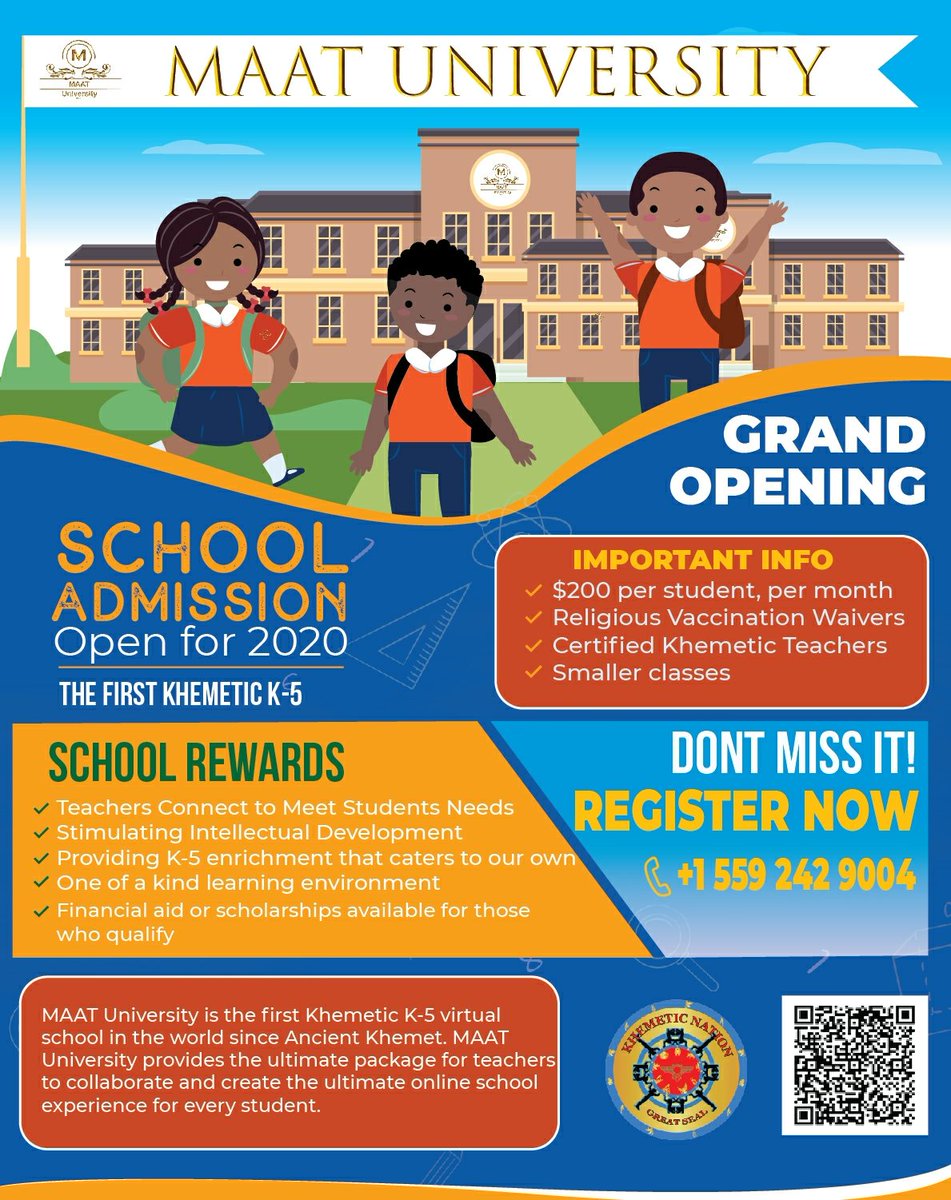 Private school now in session for us by us. Universityofmaat.org/login 
Tap into the magic.