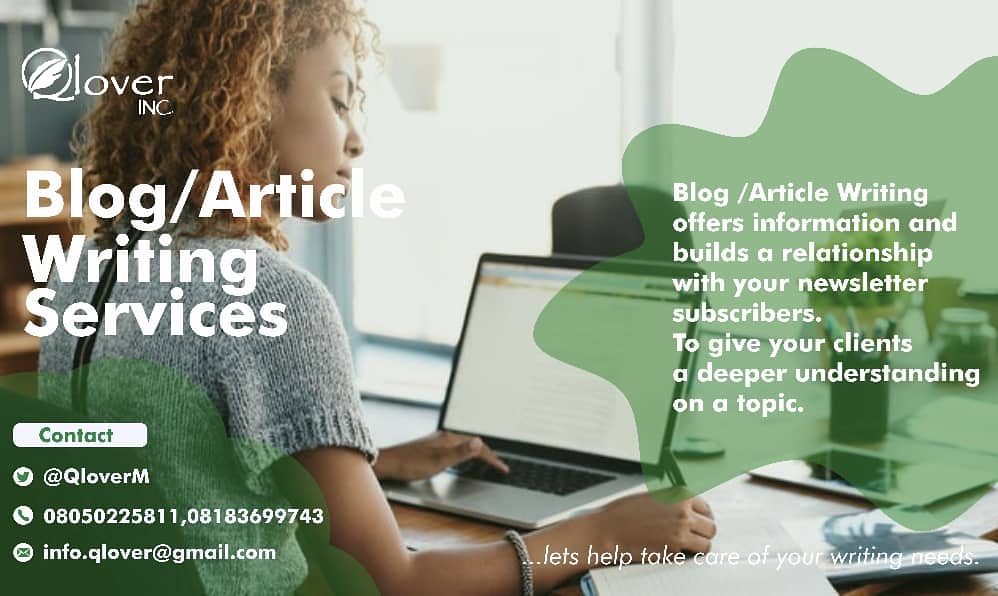 QloverM's tweet photo. Sometimes, a professional touch up is all you need to change your blog story for the better.
Contact Qlover today and get all the help you need.
#blogger #blog #writingservices #blogwritingservicespackages #article #articlewritingservices https://t.co/t9yDNHgYyb