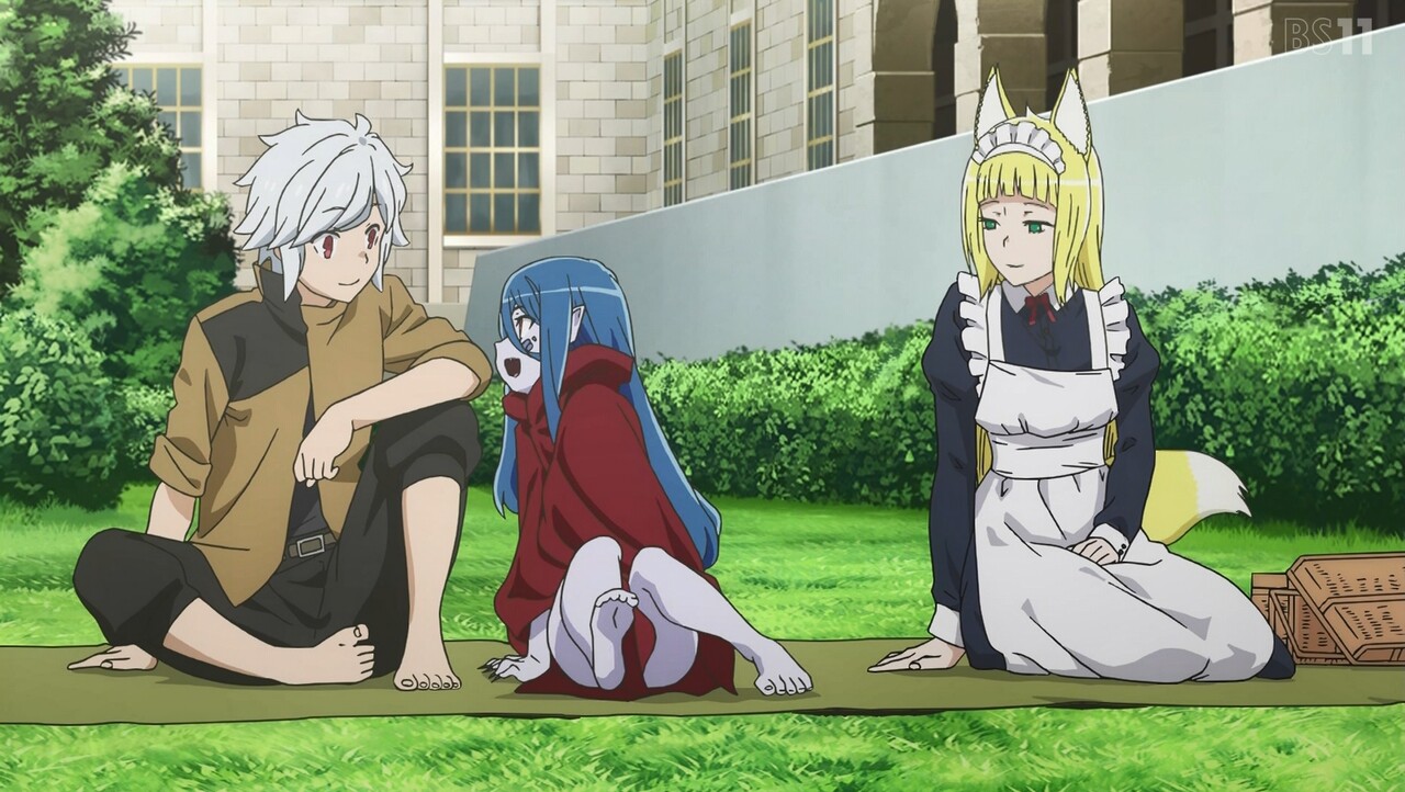 Jin Pa Twitter ダンまち3期1話視聴 ゝ ウィーネ かわいいし春姫と完全に家族 例の紐神様は相変わらずアングルがおかしくて好き お風呂はダンまち恒例湯気いらずの素晴らしい作画 アイズと戦うネタバレedですが勝てるわけないので多分ブラフ ヘルメスが引っ掻き