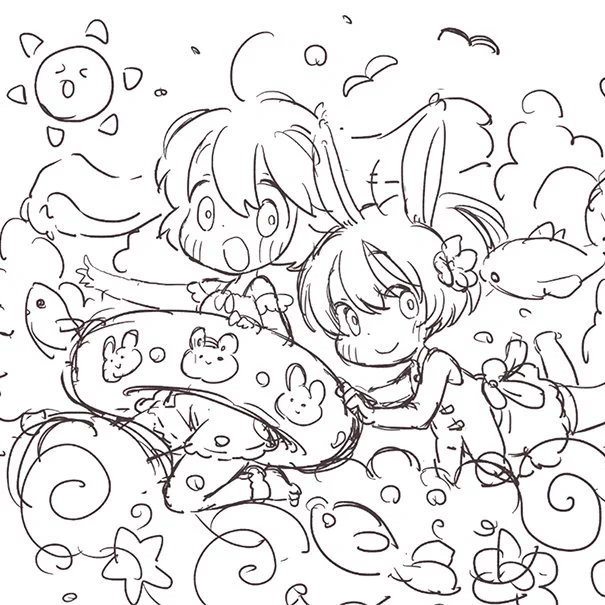 夏のうちに完成させたかった絵の下書きが出てきた・・・ 
