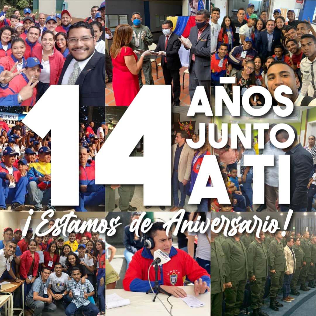 vasypc's tweet photo. Celebra con Nosotros nuestros #14años "Estamos De Aniversario" orgullosos de pertenecer y trabajar para esta casa de estudio desde el @vasypc y @NNuevaesparta Unidos.
#unefa14añosvasypc
#vasypc14añoscontigo
#mirecuerdoconvasypc
@unefa_vasypc https://t.co/teltntQEWb