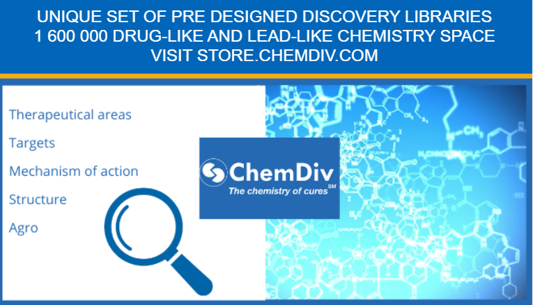 ChemDiv's tweet photo. Visit  https://t.co/NRFacY9oxp to search and select chemistry sets by:
•26 therapeutic areas
•Target names
•Mechanism of action
•Structural motifs

Stay informed of new library arrivals.
#chemdiv
#pharma
#compounds
#drugdiscovery
#customchemistry
#smallmolecules
#hts https://t.co/aWpx7i1zvw
