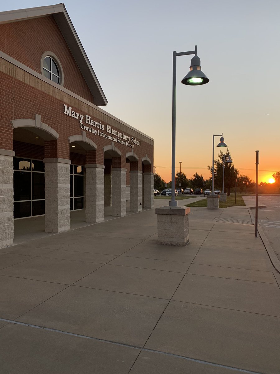 Beautiful morning to be welcoming students back!!! #CISDComeback #crowleyprideunified