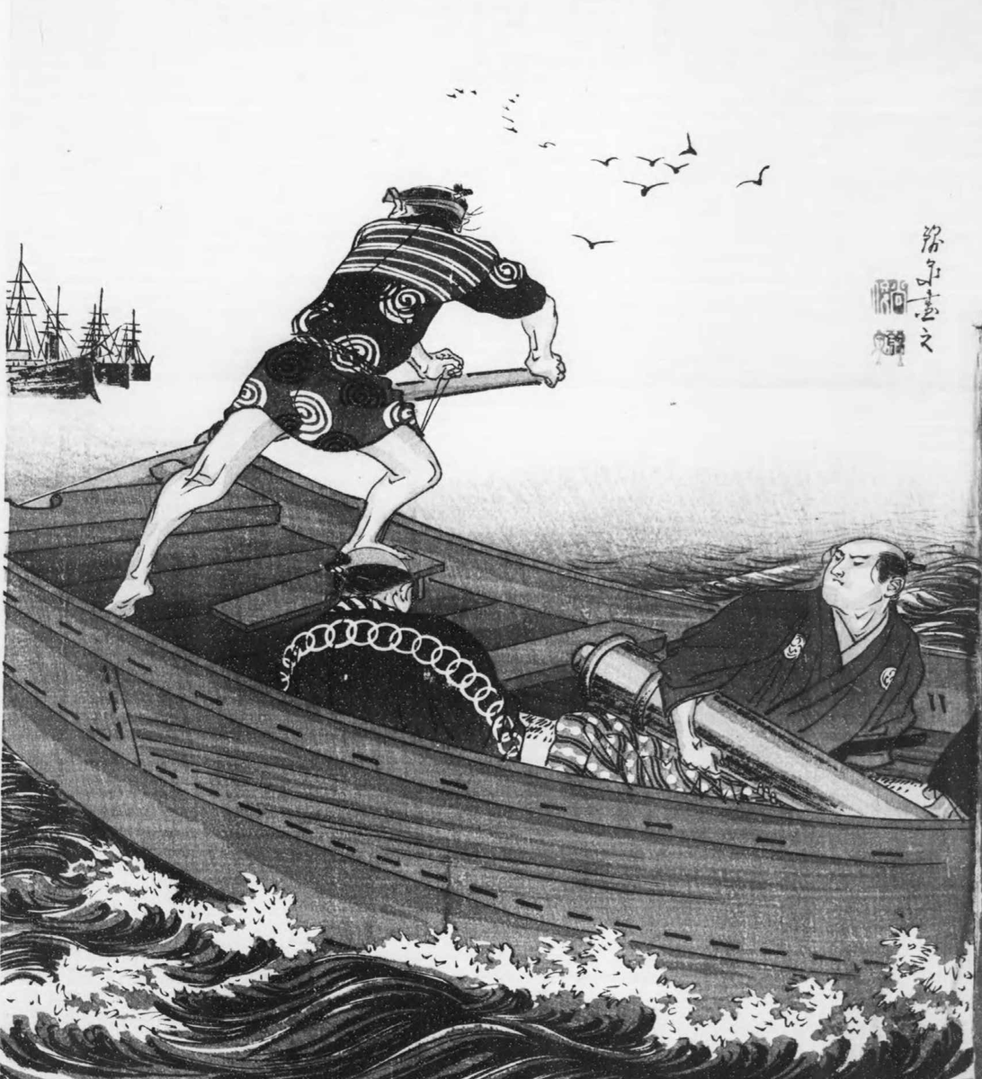 Kotori イラストの侍が持ってる謎の物質がピストルなんですけど 明治時代のアイヌ人と日本人の豪傑が人とか動物を殺す娯楽作品がゴールデンカムイに勝ってるのピストルのデカさだと思われる