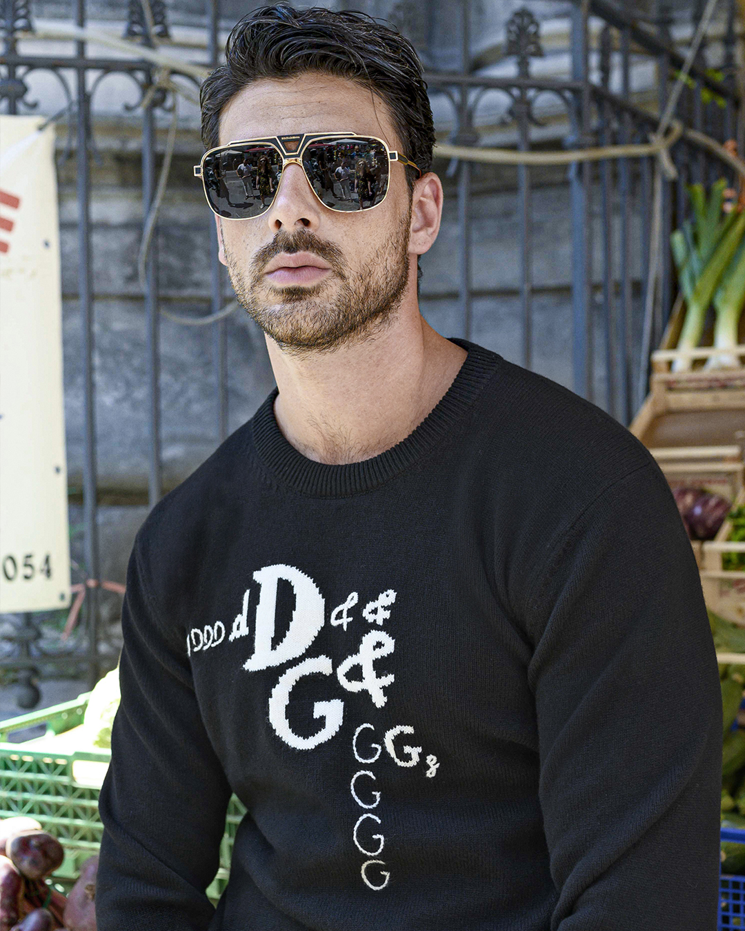 Dolce and gabbana black aviator clearance sunglasses