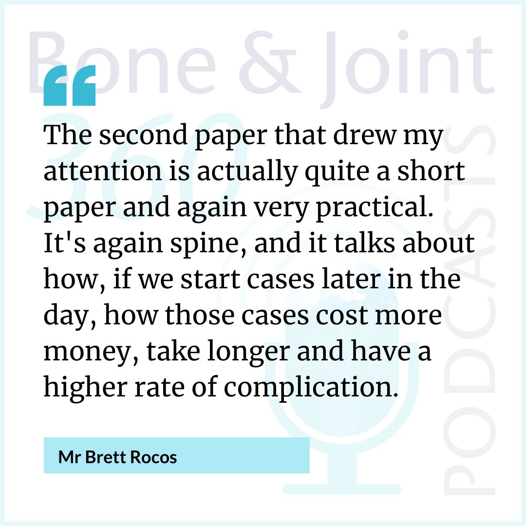 Listen to what Brett Rocos has to say about the effects of starting surgeries later in the day. ow.ly/MT5U50BJB6P

<a href="/SarahLXGill/">Sarah Gill</a> <a href="/benollivere/">Ben Ollivere</a> #surgery #podcast #orthotwitter
