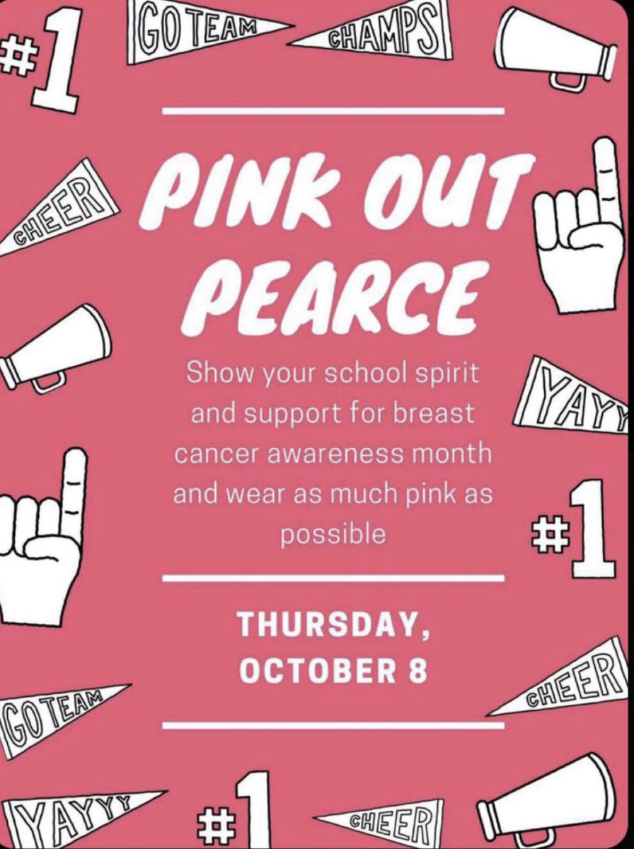 Make way!!! 💓This Thursday is Pink out Pearce in Richardson💓 Dress up and drive safe #bengalexcellence