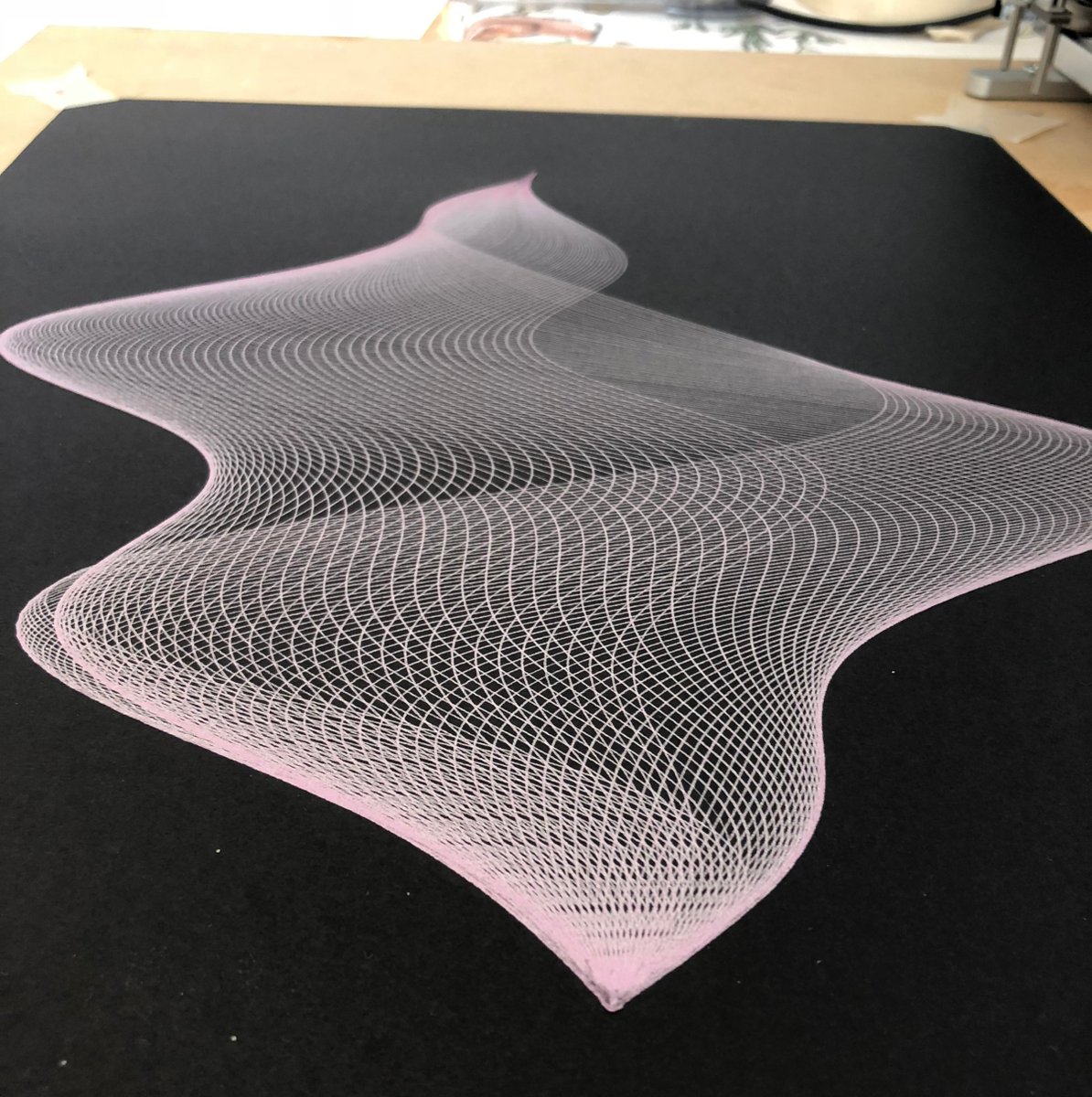 Day 5 of  #Inktober Everybody gets to do some sine wave shapes on the plotter, right? They're so satisfying! #inktober2020  #inktober2020day5  #plottertwitter