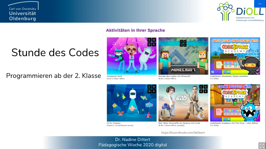 dioll2020's tweet photo. Wir empfehlen auch den Impuls von Nadine Dittert "Stunde des Codes – Programmieren ab der 2. Klasse "
#pw2020digital #twitterlehrerzimmer https://t.co/oYZ3bxJWRE