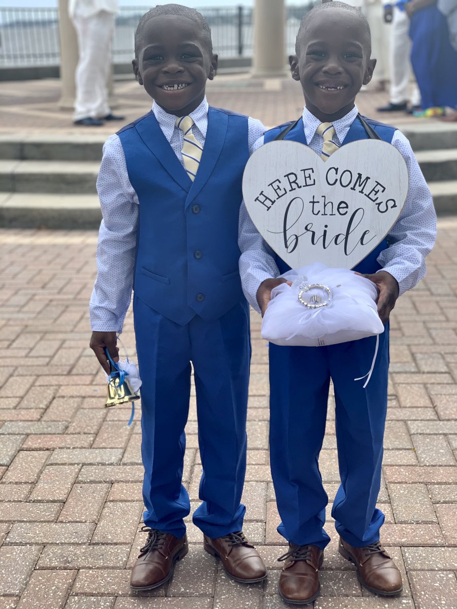 Kamille904's tweet photo. It’s #MommysBoysMondays 🥰💙‼️ We are a little over a month out from your birthday & I cannot wait to take you on your next trip... You both did great at TT wedding #RingBearers #TheBridesNephews 😍🔥 https://t.co/MLVMN9nxZ6