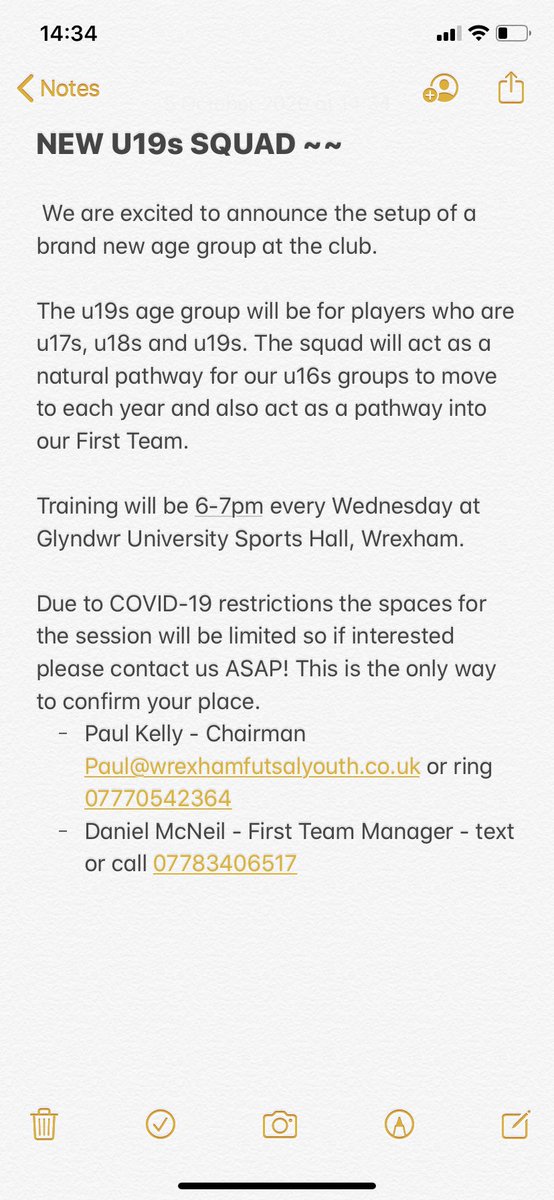 U19s SQUAD RECRUITING! 
  
 Come and be apart of our exciting new u19s group which will act as a pathway into our First Team! 

Due to COVID-19 restrictions you must contact us before turning up and places are very limited! 

#WXMFutsal 
#WelshFutsal